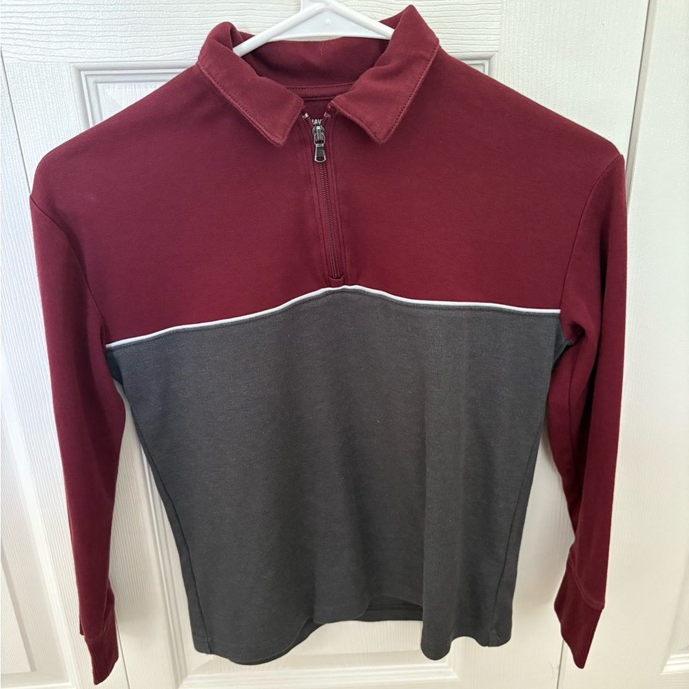 Old Navy Active Maroon Quarter-Zip Fleece Boys Medium (8)